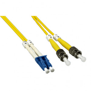Generic 1M LC to ST Duplex (2 Strand) Single Mode Fiber Optic Cable