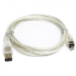 Clear Firewire IEEE 1394 6-Foot iLink Cable