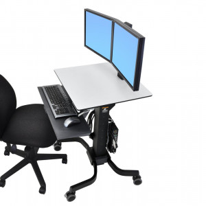 Ergotron WorkFit-C Dual Sit-Stand Workstation - Black/Grey