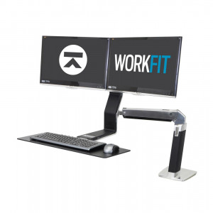 Ergotron WorkFit-A Dual Standing Desk Workstation - Black