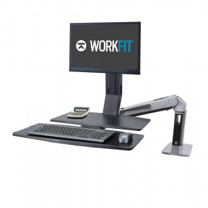 Ergotron WorkFit-A Single LD Workstation with Worksurface - Black