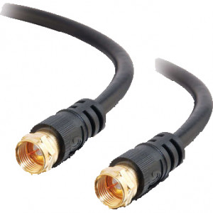 Black Cables To Go 25ft Value Series F-Type RG59 Composite Audio/Video Cable, P/N: 27032