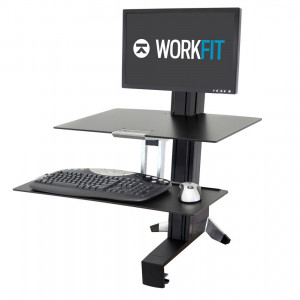 Ergotron WorkFit-S Single LD Workstation with Worksurface  - Black