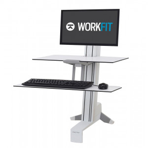 Ergotron WorkFit-S Single LD Workstation with Worksurface  - White