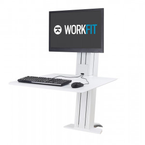 Ergotron WorkFit-SR 1 Monitor Standing Desk Workstation - White