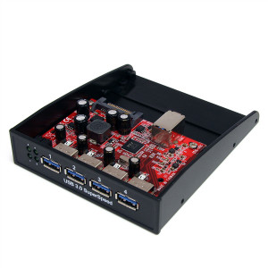 Black StarTech.com USB 3.0 Front Panel 4-Port Hub