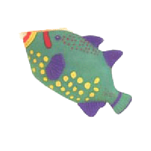 3D Objects for Case Mods Green Purple 3D Coral Reef Fish