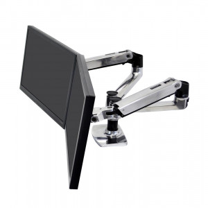 Ergotron LX Dual Side-by-Side Arm - Black/Aluminum