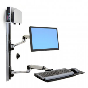 Ergotron LX Wall Mount System - Medium CPU Holder - Black/Aluminum