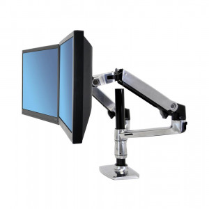 Ergotron LX Dual Stacking Arm - Black/Aluminum