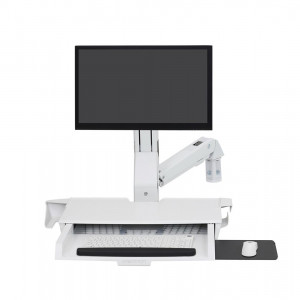 Ergotron StyleView Sit-Stand Combo Arm with Worksurface - White