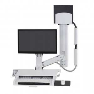 Ergotron StyleView Sit-Stand Combo System with Worksurface - White