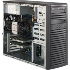 Black SuperMicro SuperServer 5037A-i Workstation Barebone System, Integrated Super X9SRA Motherboard