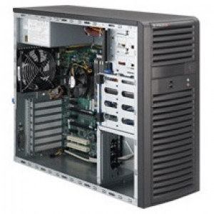 Black SuperMicro SuperServer 5037A-T Mid-Tower Workstation Barebone System, Integrated Super C7P67 M
