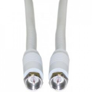 50-Foot RG59 Coaxial Cable with Type-F Connector, Male to Male, Color: White