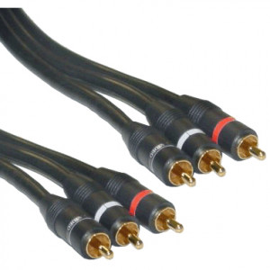 6-Foot 3 RCA Male to 3 RCA Male High Quality Audio / Video Composite Cable