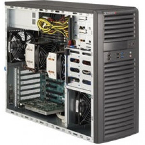 Black SuperMicro SuperServer 7037A-i Workstation Barebone System, Integrated Super X9DAi Motherboard