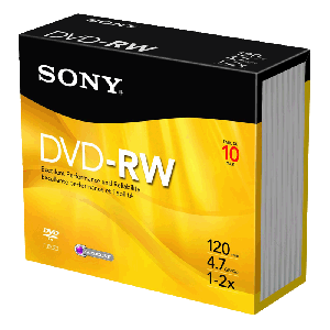 Sony 10DMW47SS 2X 4.7GB DVD-RW Disc 10-Pack