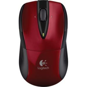 Red and Black Logitech M525 2.4GHz Wireless Optical Mouse 910-002697