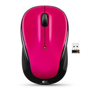 Logitech M325 Wireless Optical Mouse (Brilliant Rose), 2.40 GHz, P/N: 910-003121.