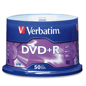 Verbatim 95037 4.7GB 16X DVD+R Media 50 Packs Spindle