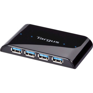 Black Targus 4-Port USB 3.0 SuperSpeed Hub