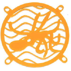 Acrylic 80mm Octopus Laser Cut Case Fan Grill Orange