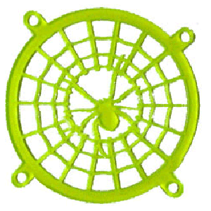 Acrylic 80mm Spider on Web Laser-Cut Fan Grill Yellow