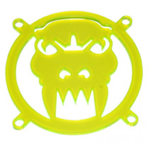 Acrylic Monster Head Laser Cut 80mm Case Fan Grill Yellow