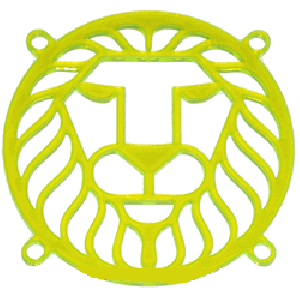 Acrylic Yellow 80mm Lion Head Laser Cut Case Fan Grills