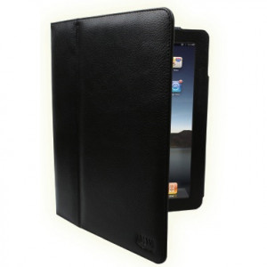 Black Adesso Genuine Leather Case for iPad, Model: ACS-100GB.