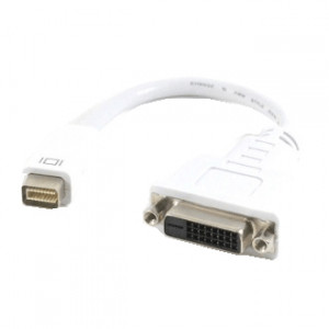 MRP AD-MDVIDVI-MF 8.5 inch Mini DVI Male to DVI Female Cable, White