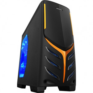 Black Raidmax VIPER ATX Mid-Tower Computer Case ATX-321WB, 4 x 5.25in Bays, Water Cooling Support, 2 x 120mm Fans, Front USB3.0/Audio