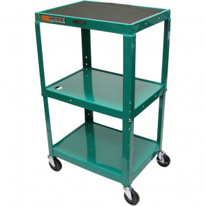 Green Luxor 42in Adjustable Height Metal Cart, Model: AVJ42-GN.