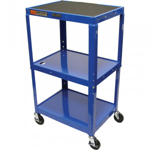 Royal Blue Luxor 42in Adjustable Height Metal Cart, Model: AVJ42-RB.