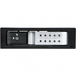 Black/Silver iStarUSA BPN-DE110SS 1x5.25in to 1x3.5in SATA/SAS 6.0Gb/s Trayless Hot-Swap HD Cage, P/N: BPN-DE110SS-SILVER