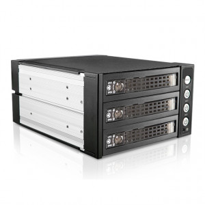 iStarUSA BPU-230SATA-KL 2x 5.25" to 3x 3.5" 2.5" SAS SATA 6 Gbps HDD SSD Hot-swap Rack with Key Lock