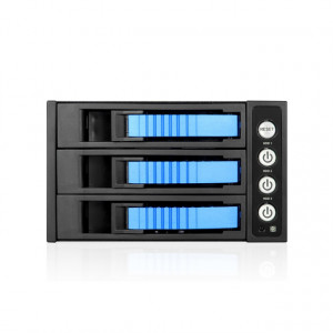 iStarUSA 2x5.25" to 3x3.5" SATA2.0 Aluminum Hot-Swap Backplane Raid Cage, w/ Blue Handle, Model: BPU