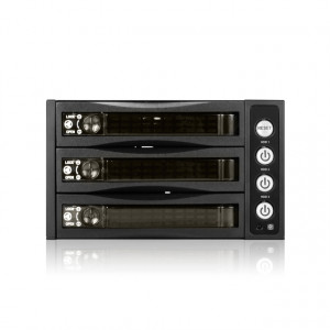 iStarUSA Aluminum 2x5.25in to 3x3.5in SAS/SATA 6.0 Gb/s Hot-Swap Cage, Support Hot-Swap and RAID Con