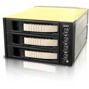 iStarUSA 2x5.25" to 3x3.5" SATA2.0 Aluminum Hot-Swap Backplane Raid Cage, w/ Silver Handle, Model: B