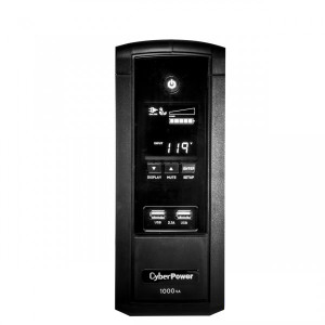 CyberPower 1000VA BRG1000AVRLCD UPS with 600W, AVR, LCD, and 2.1 USB Charging