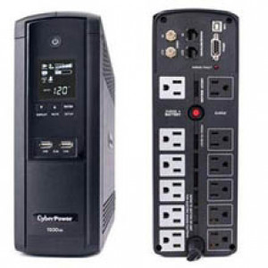 CyberPower Intelligent LCD Series BRG1500AVRLCD 1500VA 900W UPS with 2.1 USB Charging