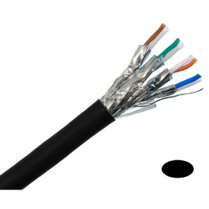 Category 7A Ethernet Cable C7AOS-125BK (Black) - 1000-Foot CAT 7A Indoor / Outdoor 10G Individually Shielded Pairs (S/FTP) Solid Cable.