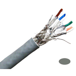 Category 7 Ethernet Cable C7SS-116GY (Gray) - 1000-Foot CAT 7 Indoor 10G CM Individually Shielded Pairs (S/FTP) Solid Cable.