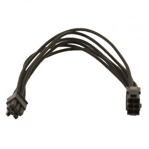 Rexus GELID Solutions 12in 6pin (PCI-E) Power Supply Cable with Black UV Reactive Single Sleeve, Model: CA-6P-01
