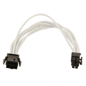 Rexus GELID Solutions 12in 6pin (PCI-E) Power Supply Cable with White UV Reactive Single Sleeve