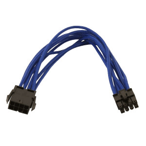Rexus GELID Solutions 12in 8pin (EPS) Power Supply Cable with Blue UV Reactive Single Sleeve, Model: CA-8P-03