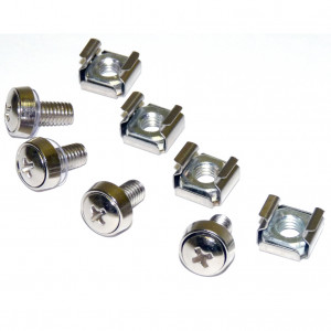 4 Pkg M6 Mounting Screws and Cage Nuts for Server Rack Cabinet, Model: CABSCREWM62