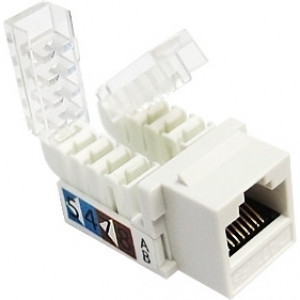 Cat5e Toolless Keystone Jack, 8 Positions,  8 Conductors, White