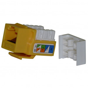 Yellow Color Cat 5E Tool Type ( Punch Down) RJ45 Keystone Jack